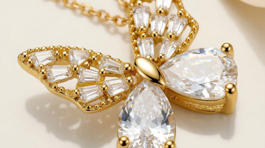 Aurelia Crystal Butterfly Necklace
