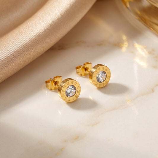Roman Crystal Stud Earrings