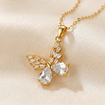 Aurelia Crystal Butterfly Necklace